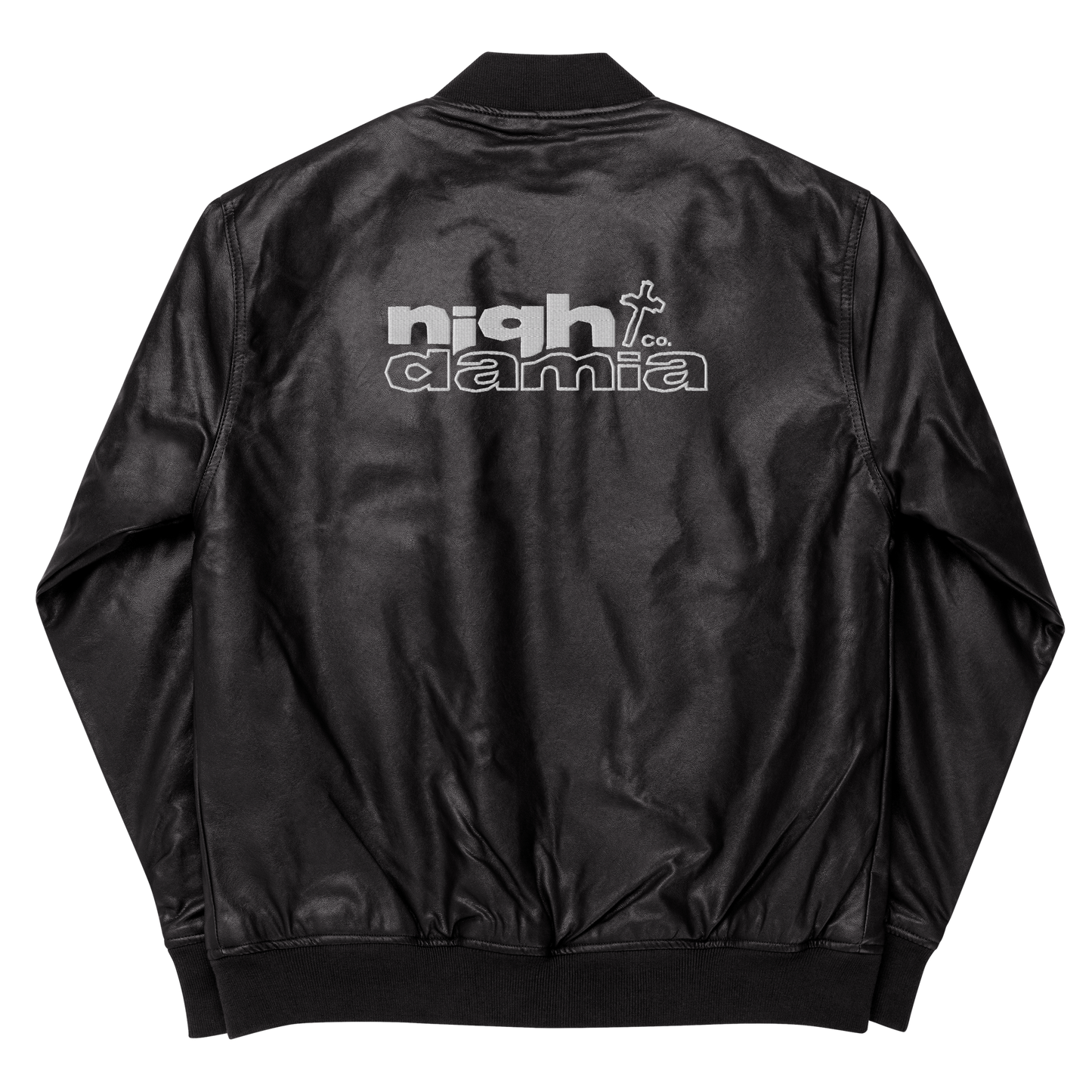 NIGHT DAMIA™ Leather Bomber Jacket