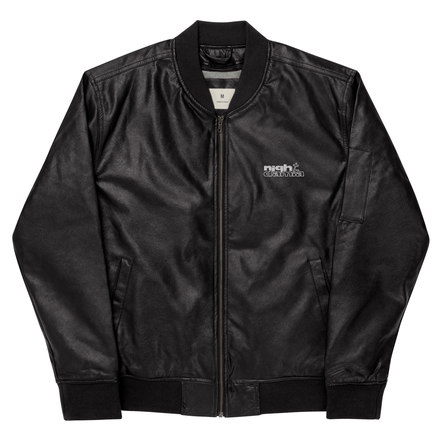 NIGHT DAMIA™ Leather Bomber Jacket
