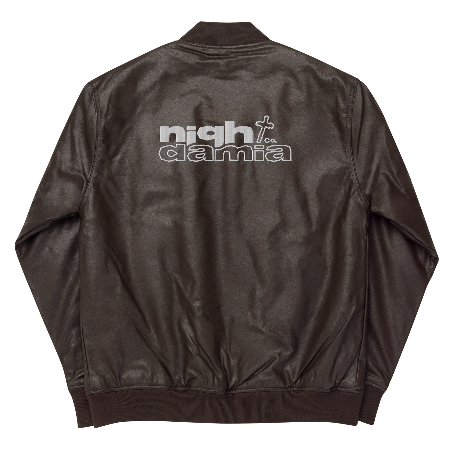 NIGHT DAMIA™ Leather Bomber Jacket
