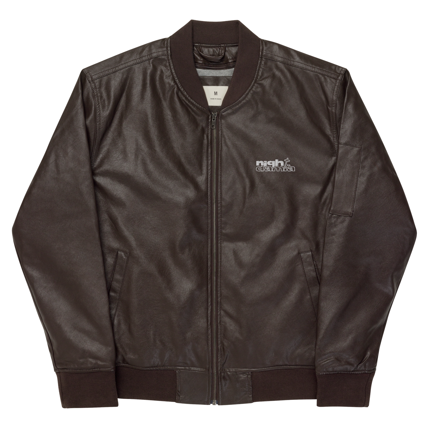 NIGHT DAMIA™ Leather Bomber Jacket