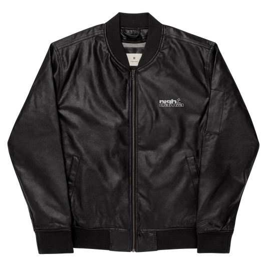 NIGHT DAMIA™ Leather Bomber Jacket